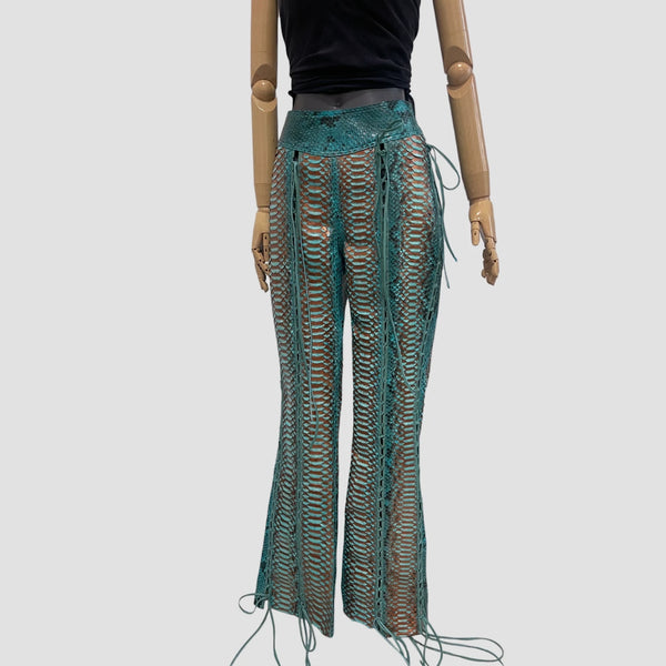 PYTHON LEATHER PANTS