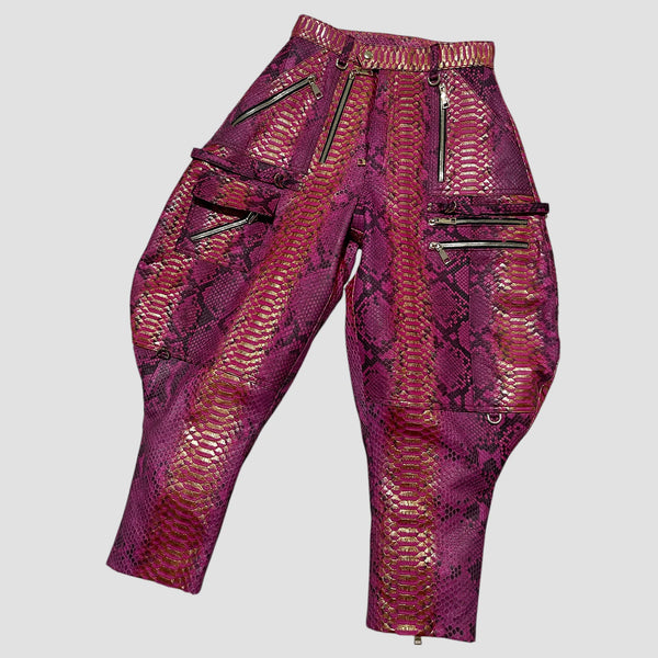 PYTHON LEATHER PANTS