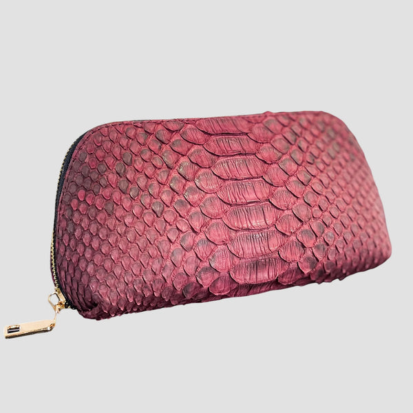 PYTHON LEATHER COSMETIC BAG