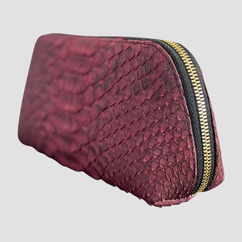 Python leather cosmetic bag