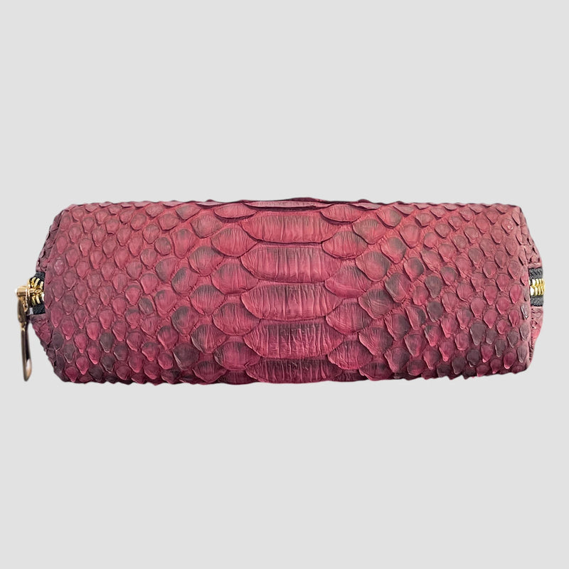 Python leather cosmetic bag