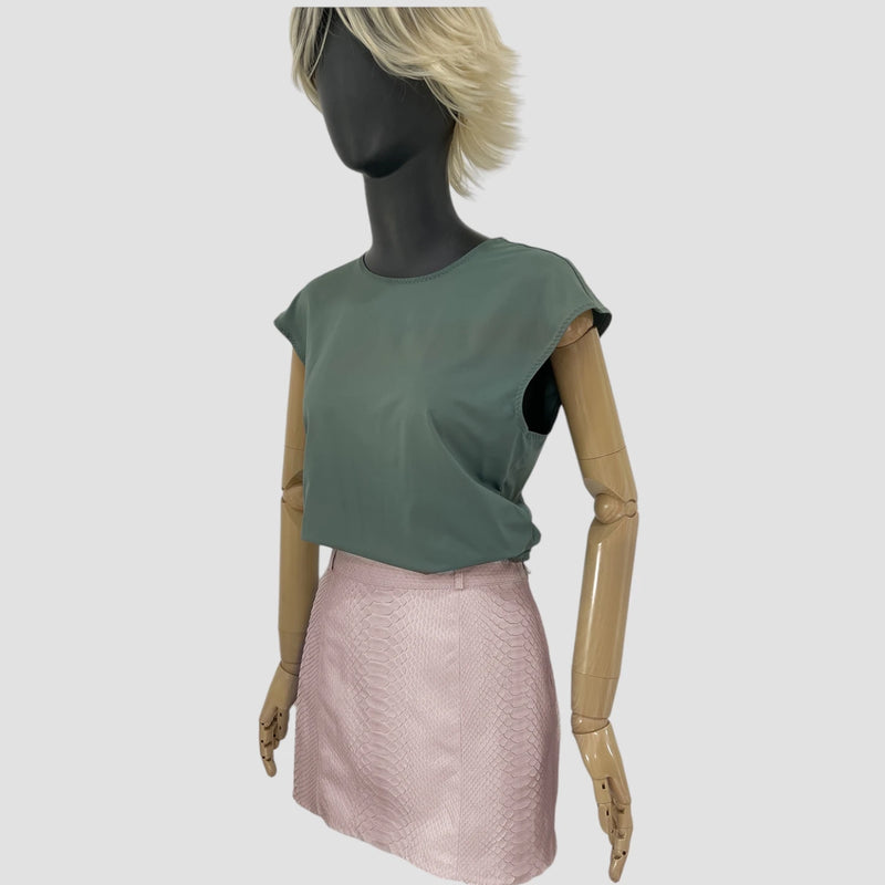 Python leather skirt