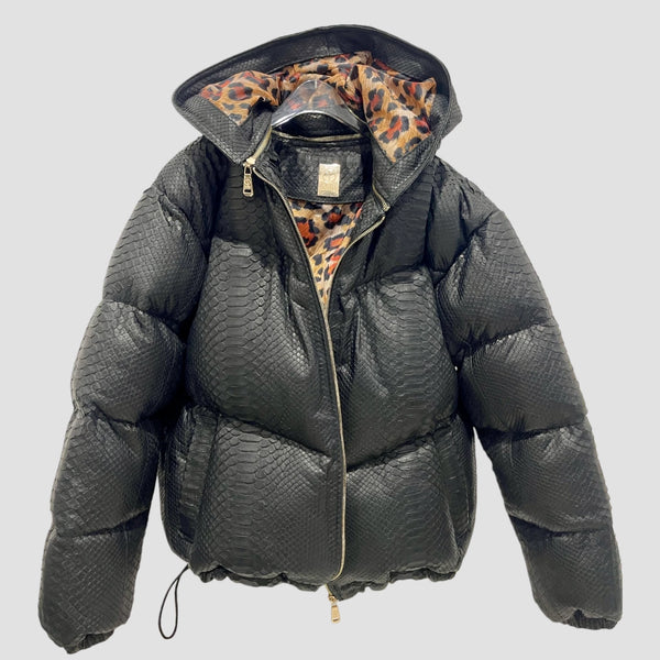 DUCK DOWN PYTHON LEATHER JACKET