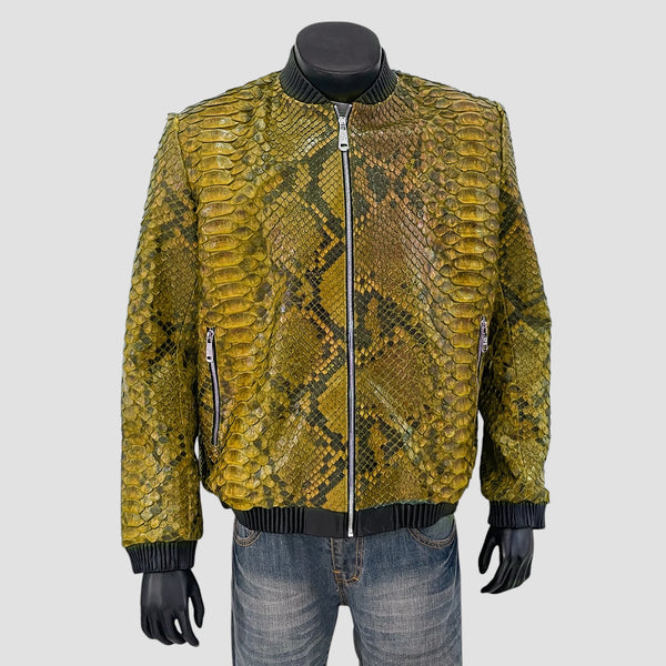 KING PYTHON LEATHER BOMBER JACKET