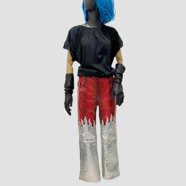 PYTHON LEATHER PANTS