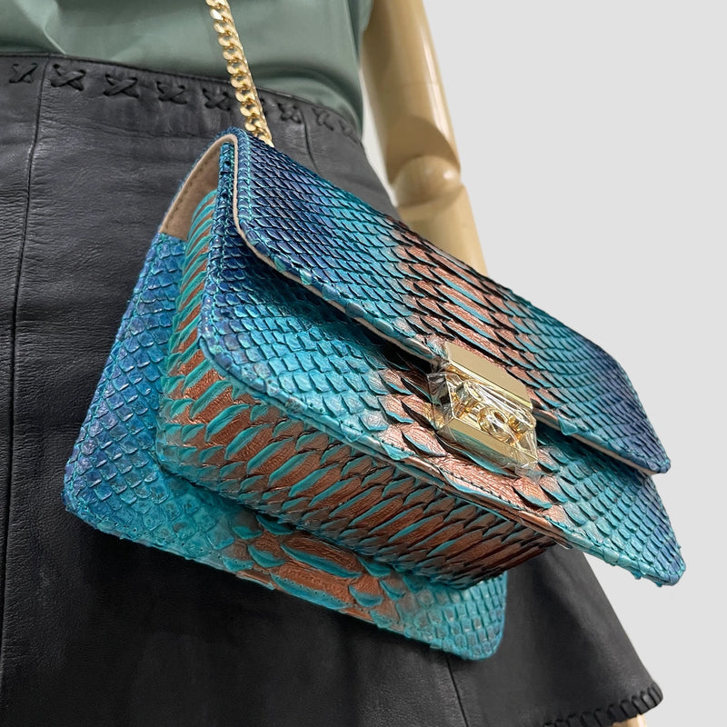 Python leather bag