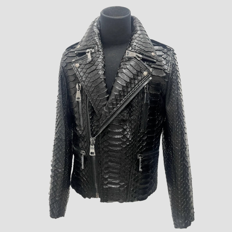 King python leather jacket back zippers