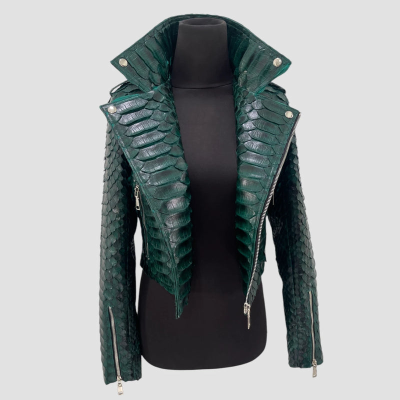 King python leather biker jacket