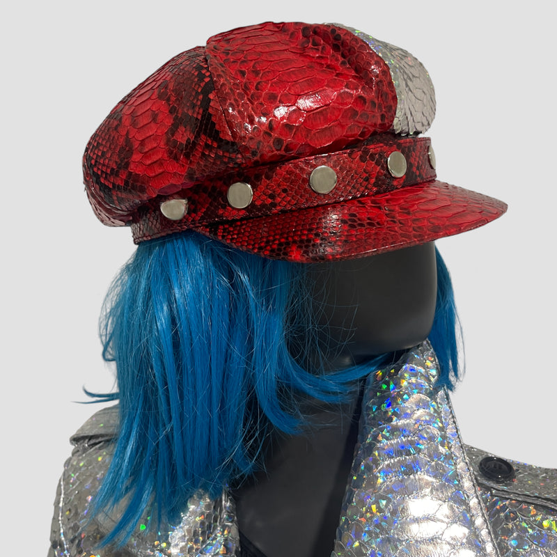 Python leather hat