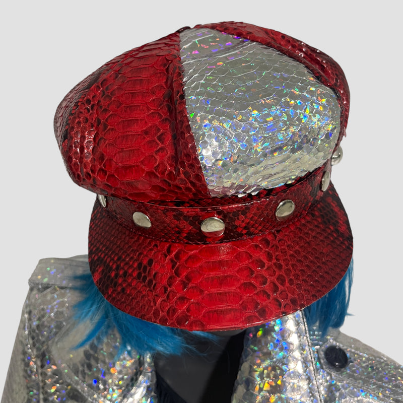 Python leather hat