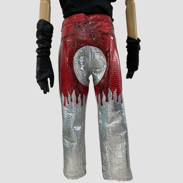 PYTHON LEATHER PANTS