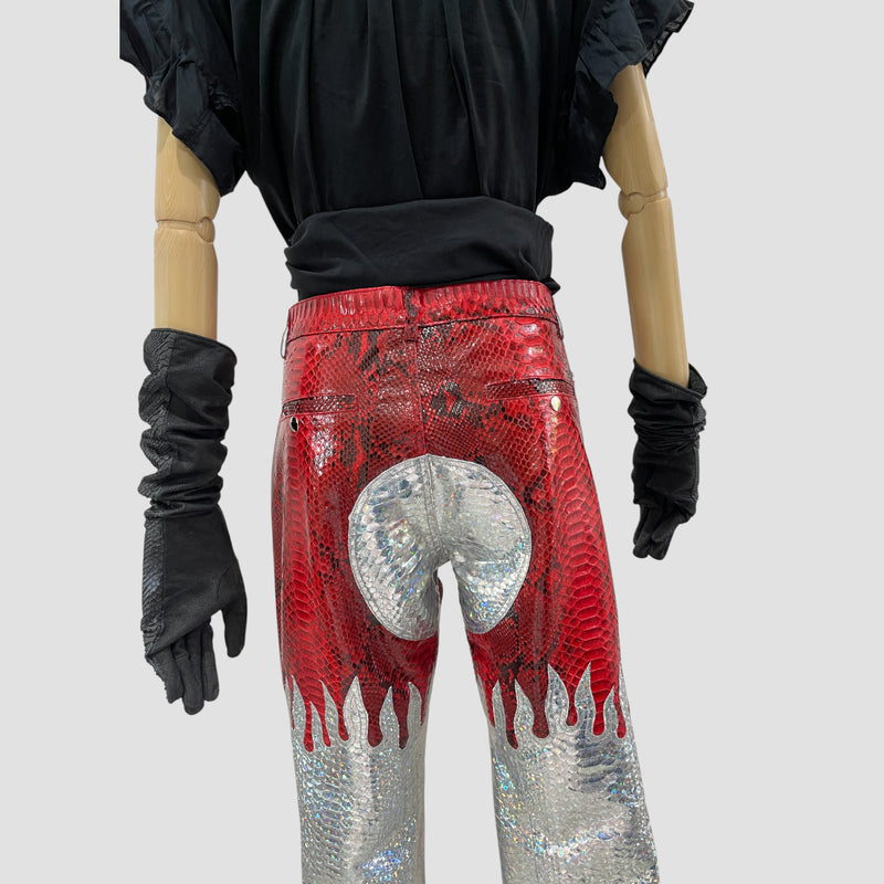 Python leather pants