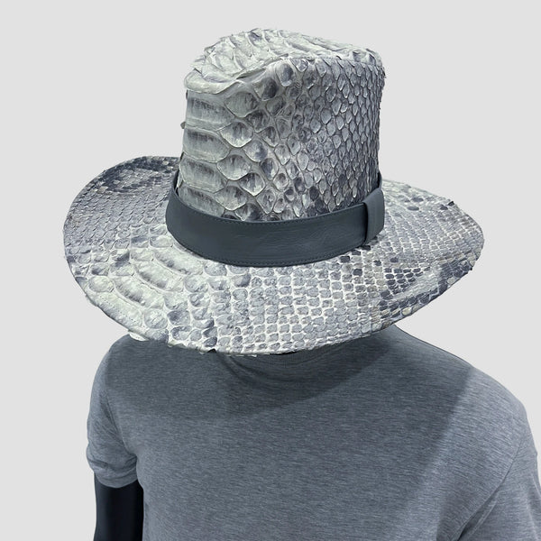 DRAGON PYTHON LEATHER COWBOY HAT