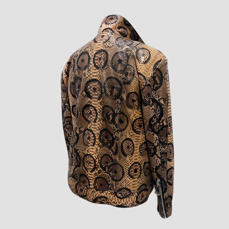 Python leather biker jacket