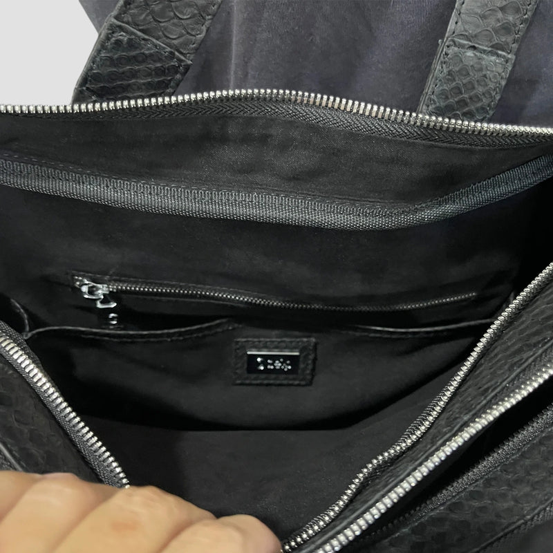 Python leather briefcase