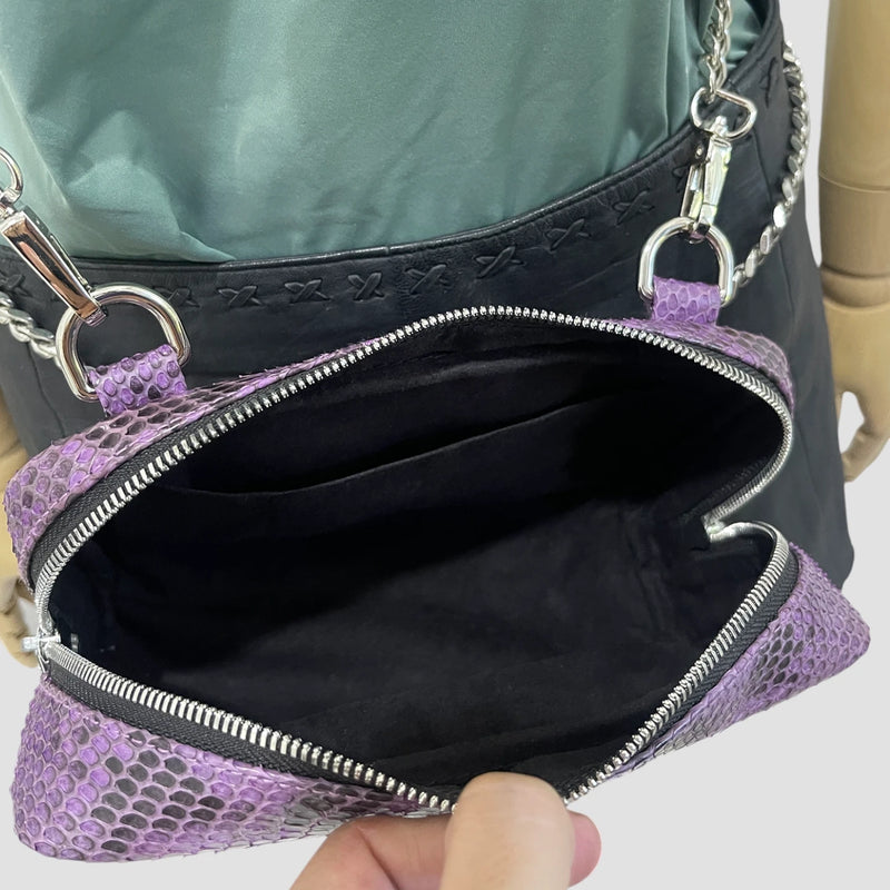 Python leather bag