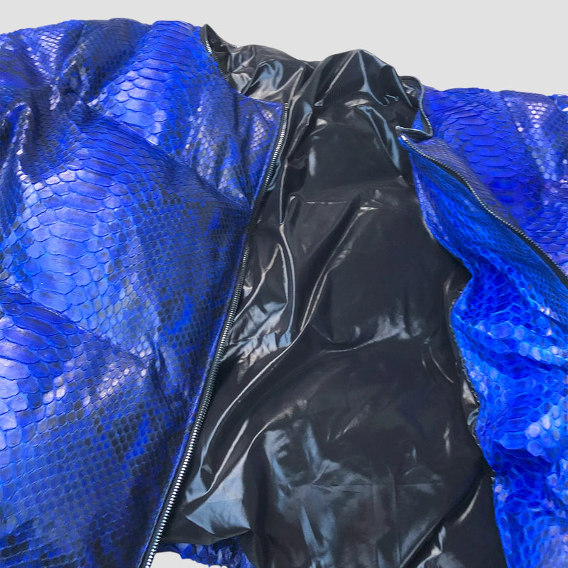 Duck down python leather jacket