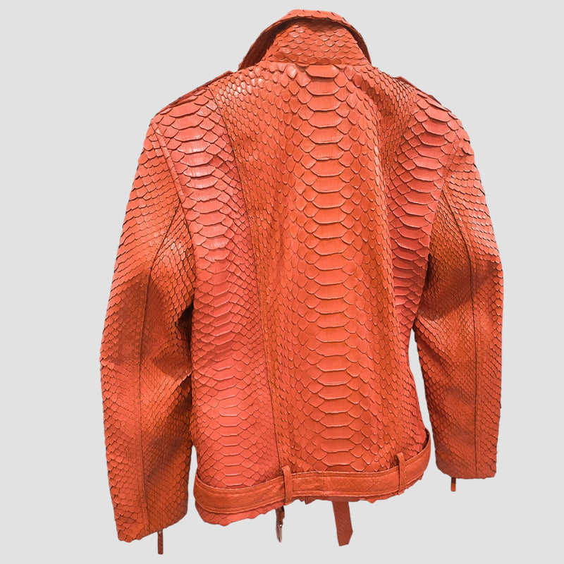 King python leather biker jacket