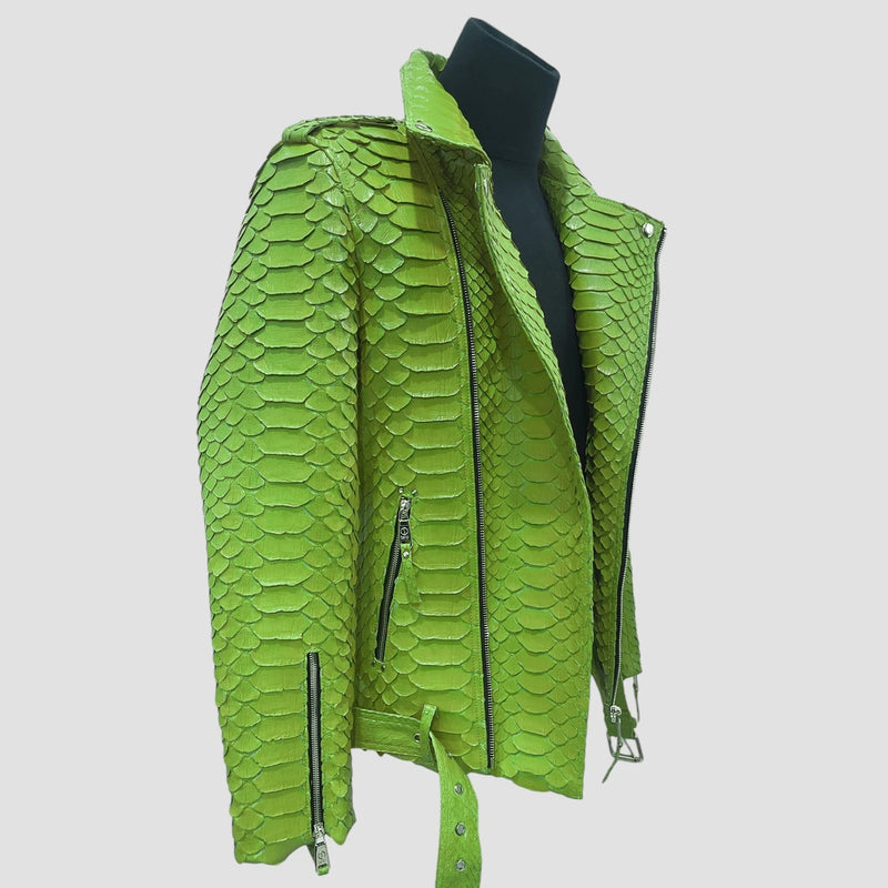 King python leather biker jacket