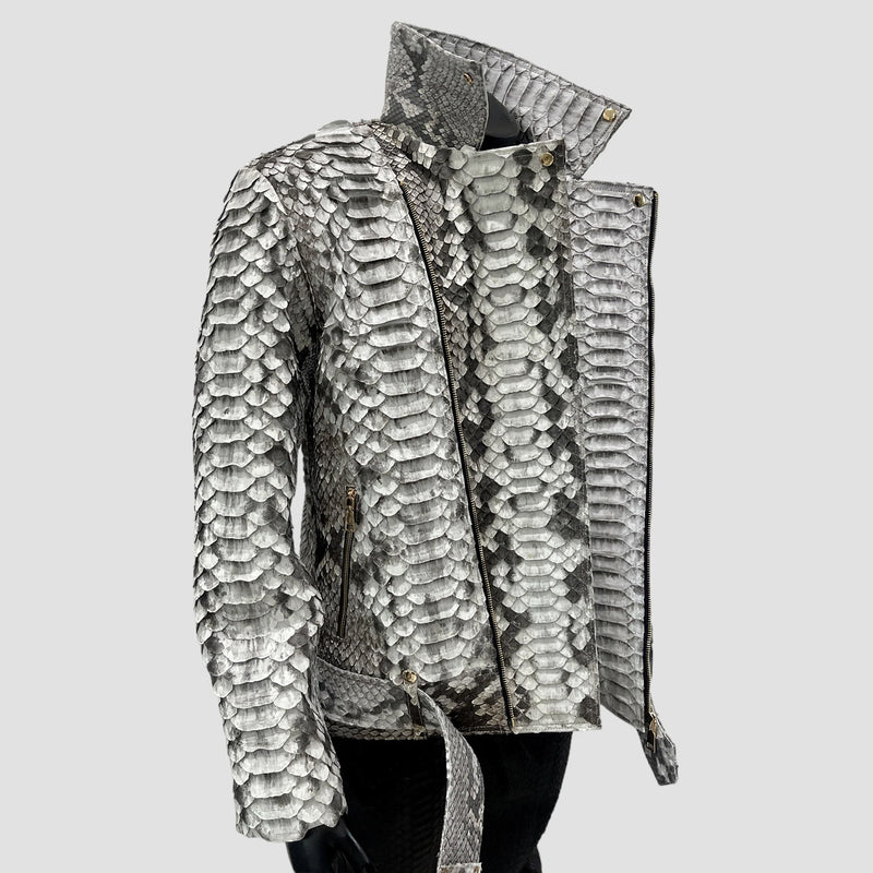 King python leather biker jacket