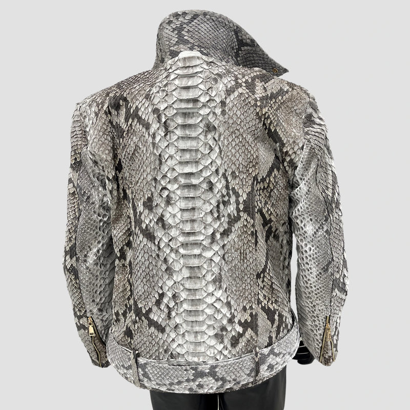 King python leather biker jacket