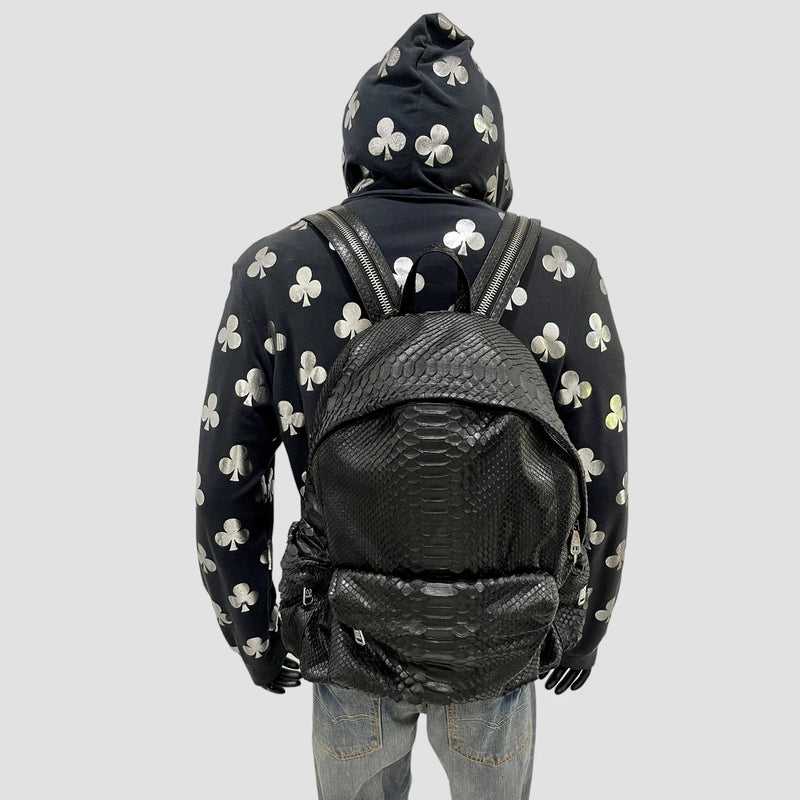 Python leather backpack