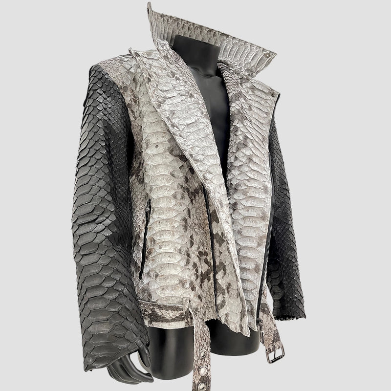 King python leather biker jacket