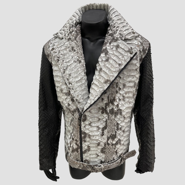 KING PYTHON LEATHER BIKER JACKET