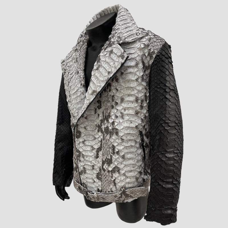 King python leather biker jacket