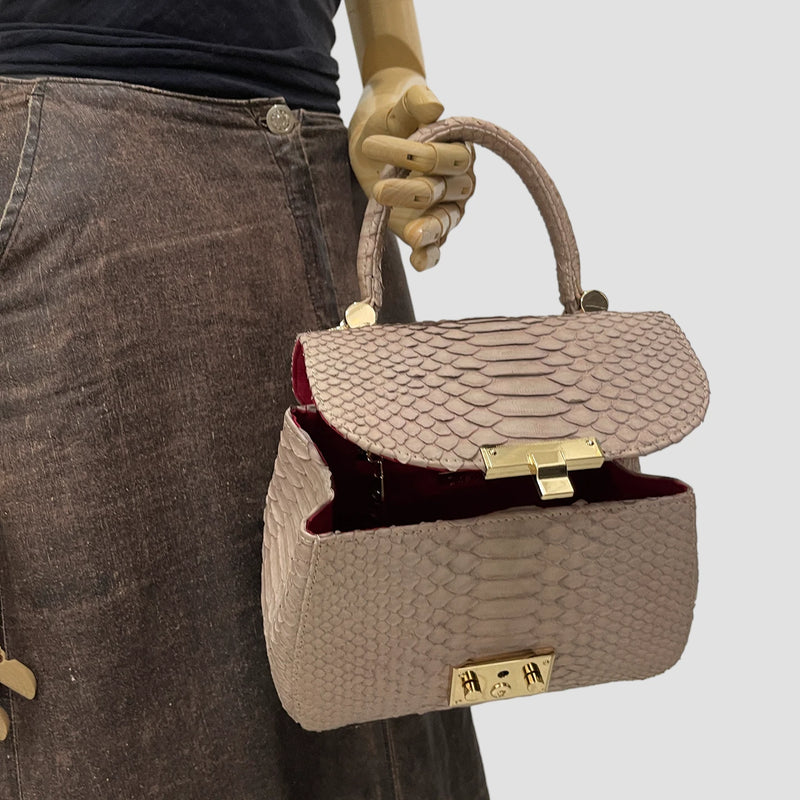 Python leather bag