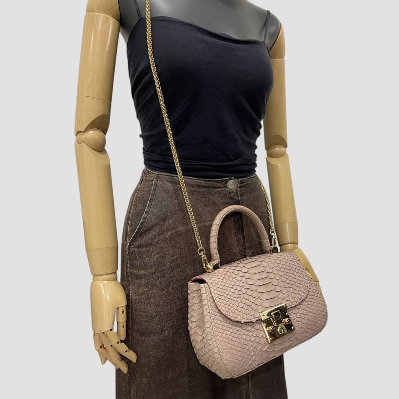 Python leather bag