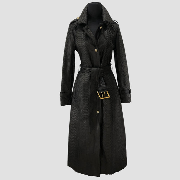 PYTHON LEATHER COAT