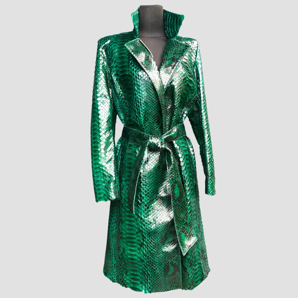 DRAGON PYTHON LEATHER COAT