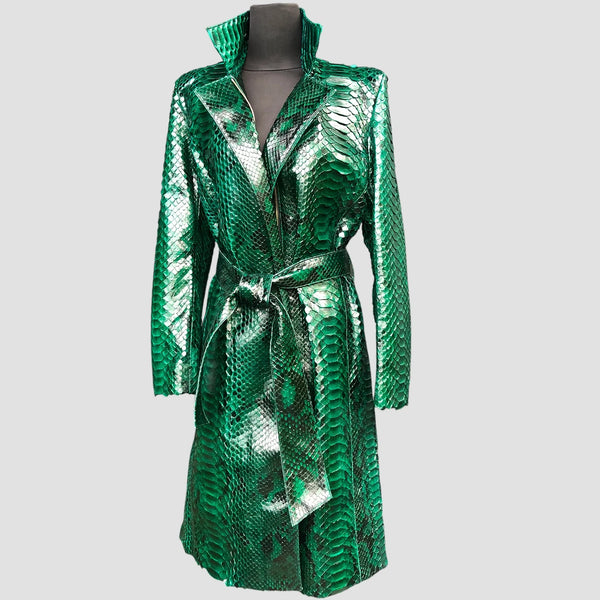 DRAGON PYTHON LEATHER COAT