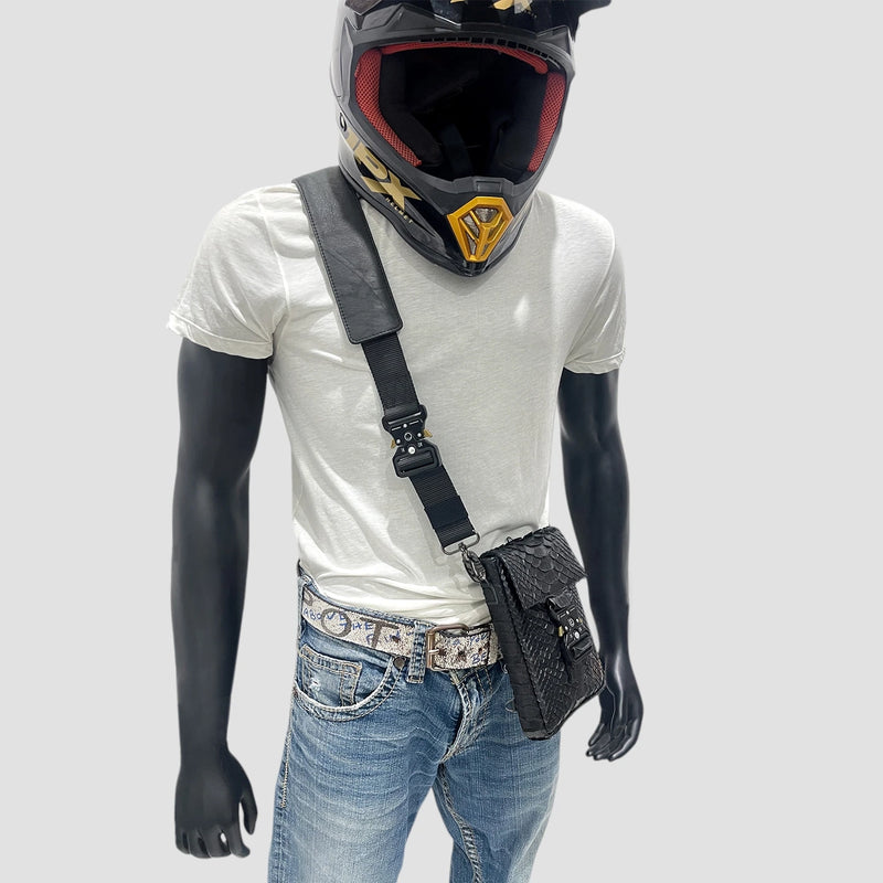 Python leather bag