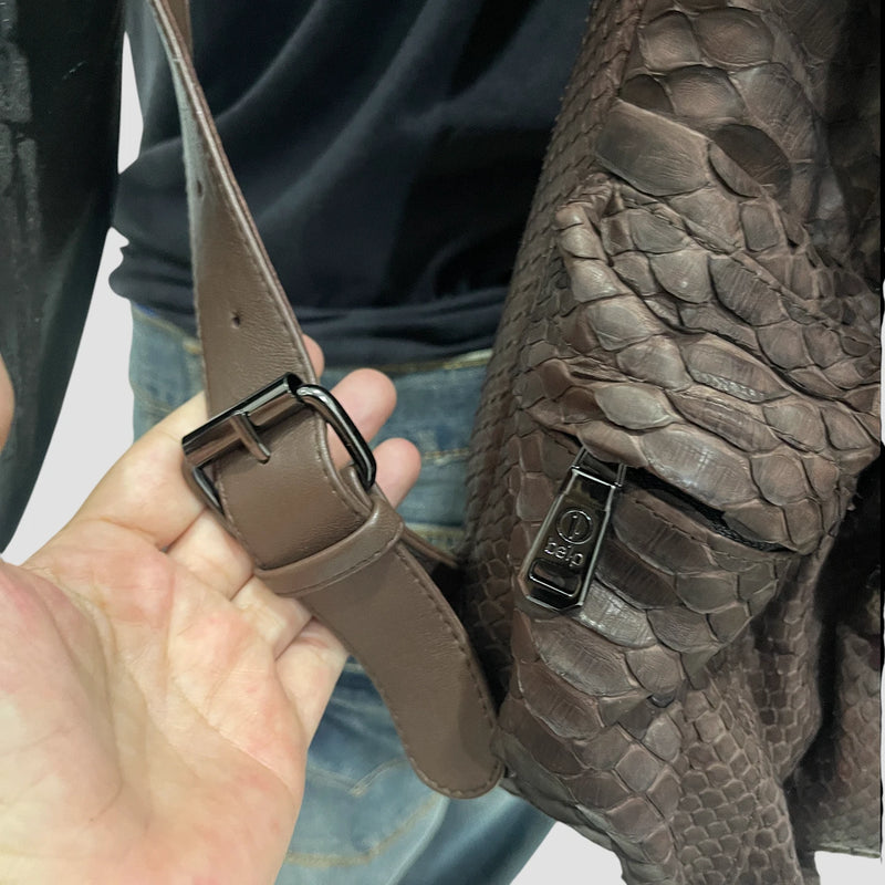 Python leather backpack