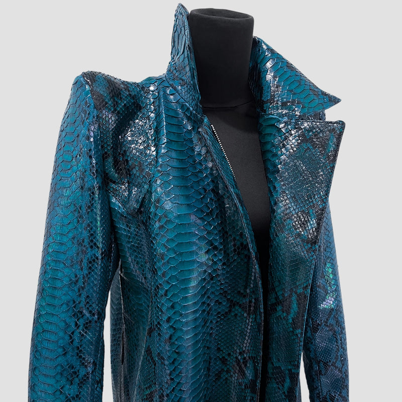 Python leather coat
