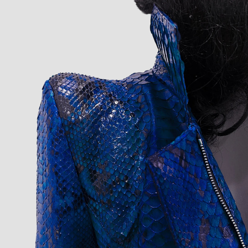 Python leather coat
