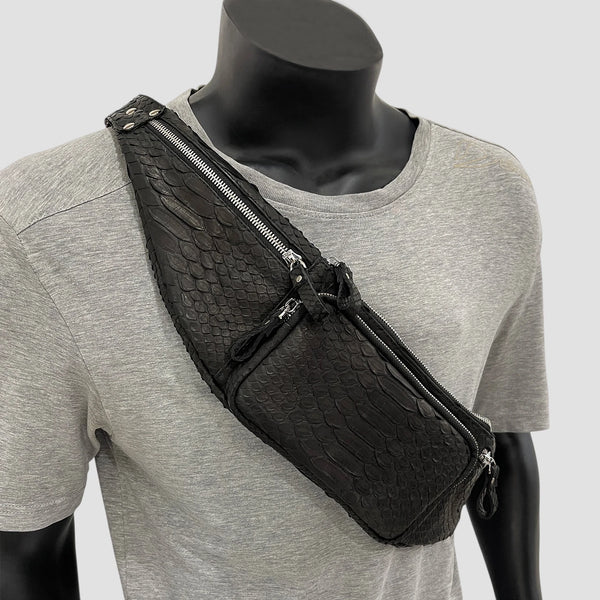 PYTHON LEATHER BELT BAG