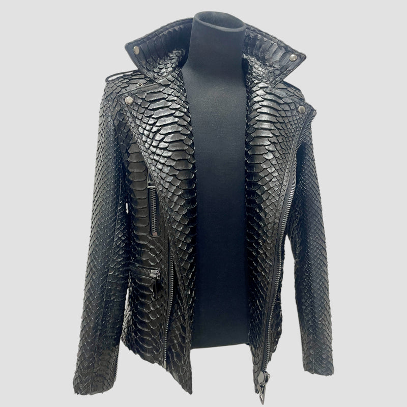 King python leather jacket back zippers