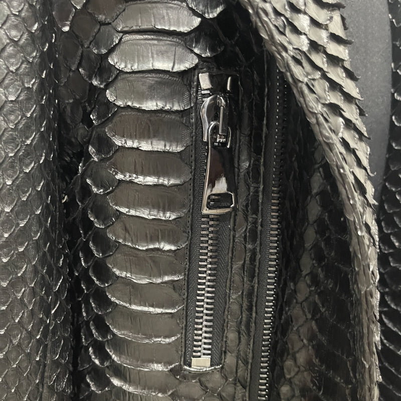 King python leather jacket back zippers