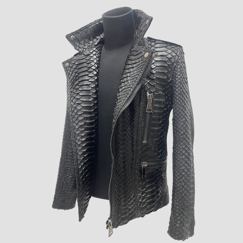 King python leather jacket back zippers