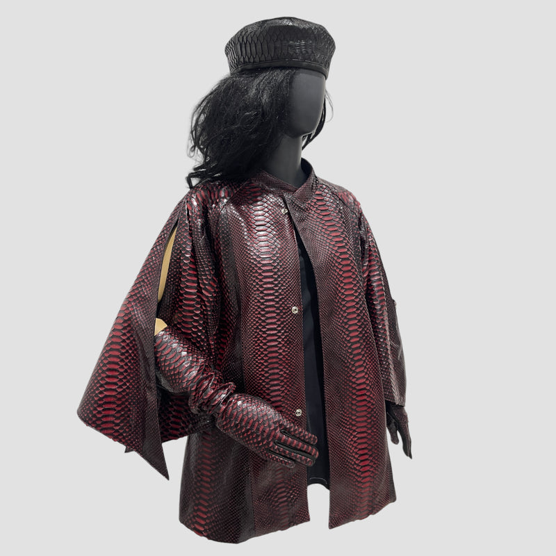 Python leather cape