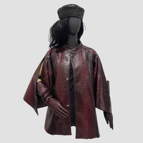 PYTHON LEATHER CAPE