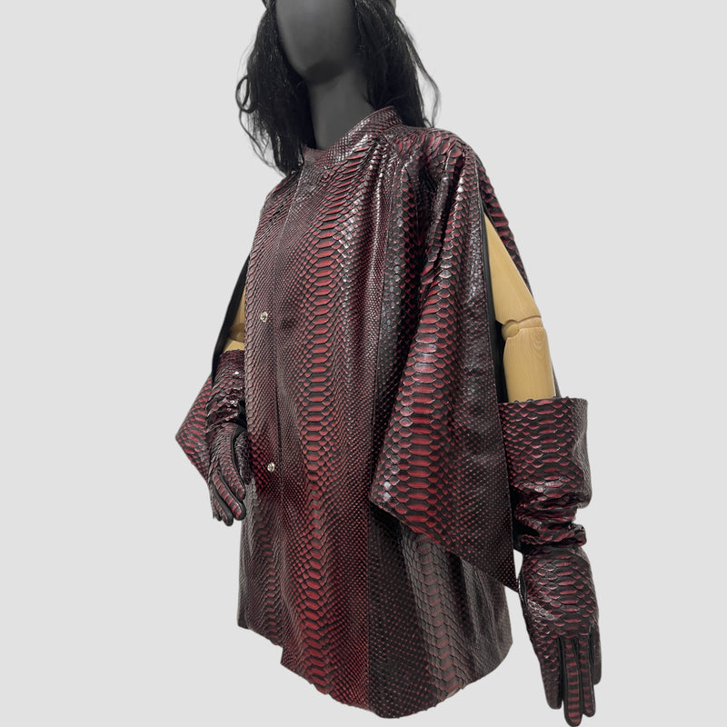 Python leather cape