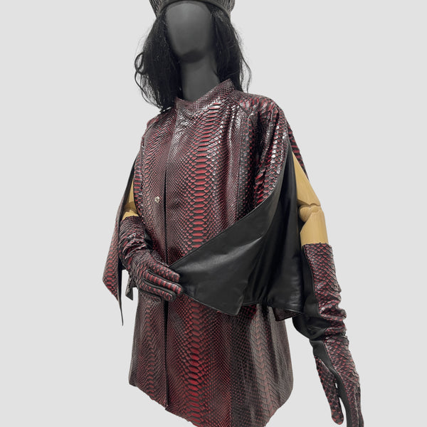PYTHON LEATHER CAPE
