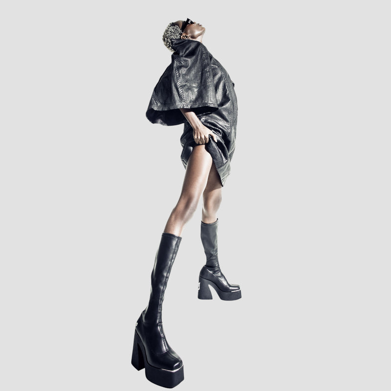 Python leather dress