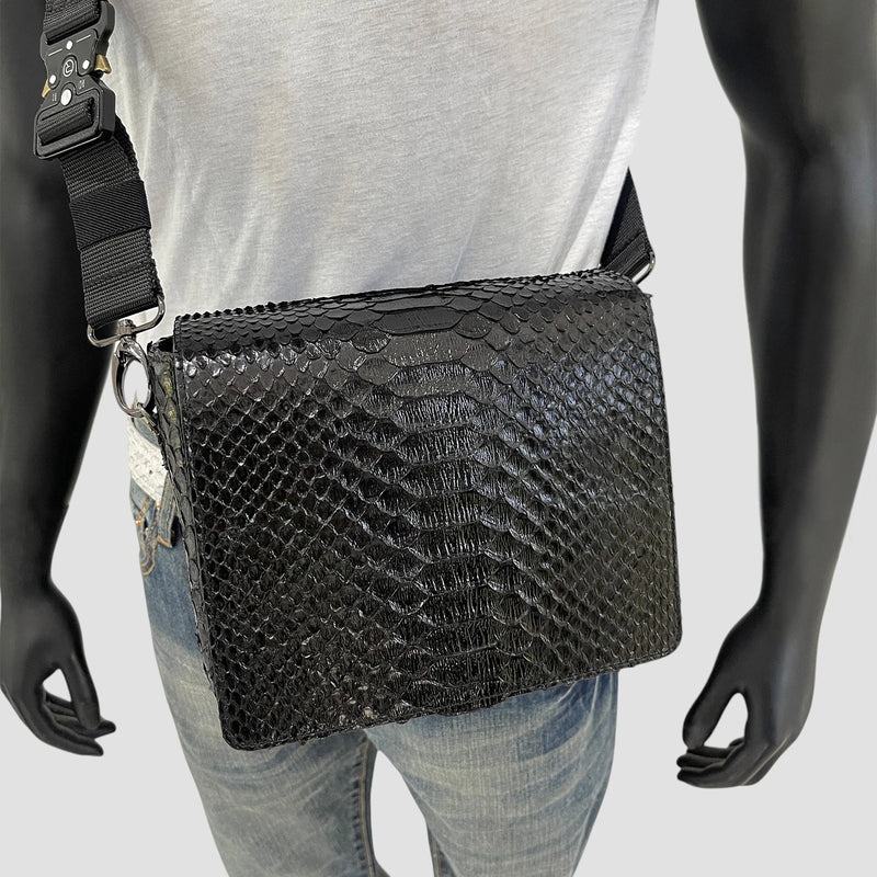 Python leather bag