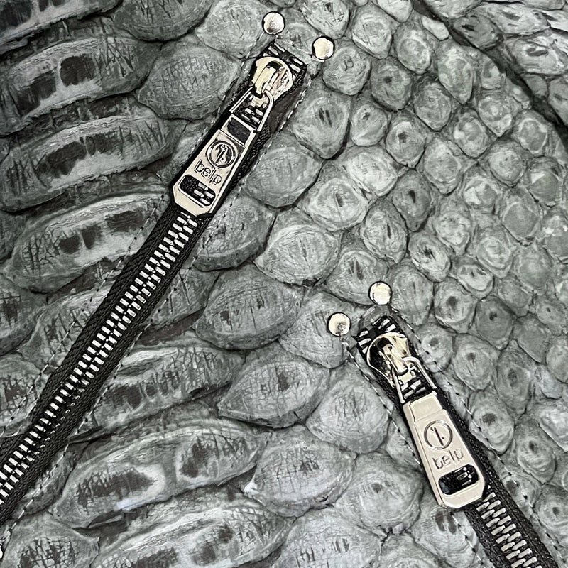 King python leather biker jacket antique