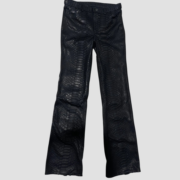 KING PYTHON FLARED LEATHER PANTS